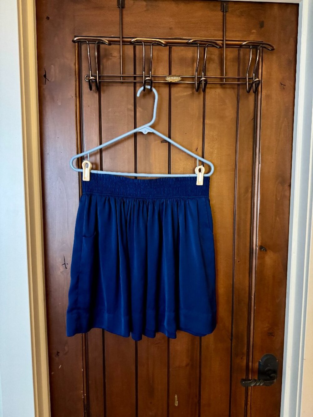 Banana Republic Navy Blue Swingy Pull-On Elastic Waist Skirt with Pockets, Small